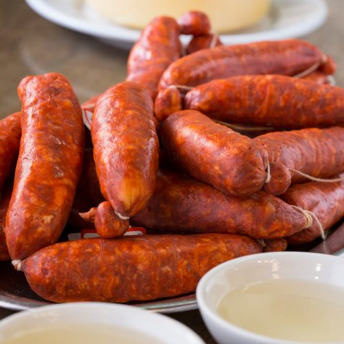 Chorizo con Cachelos - Comida Gallega